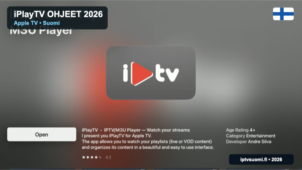 iPlayTV ohjeet 2026 Apple TV -asennus