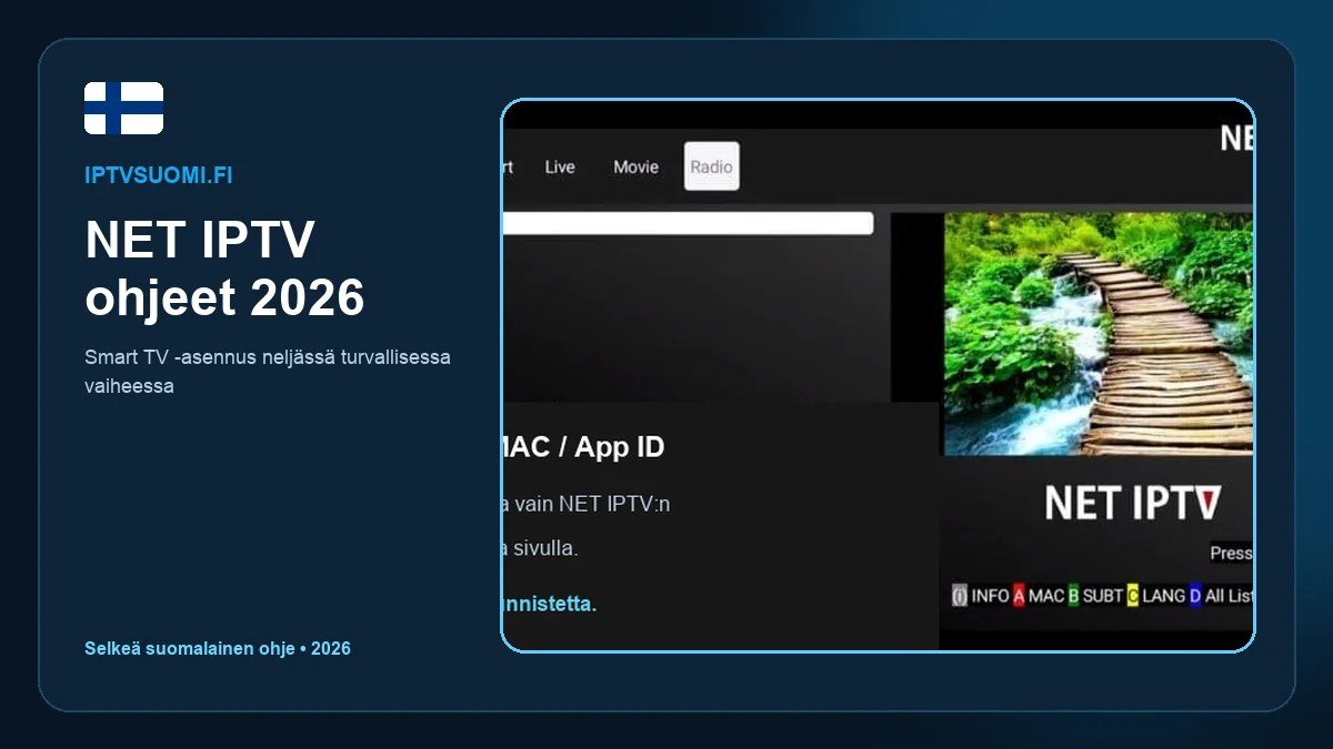 NET IPTV ohjeet 2026 Suomessa