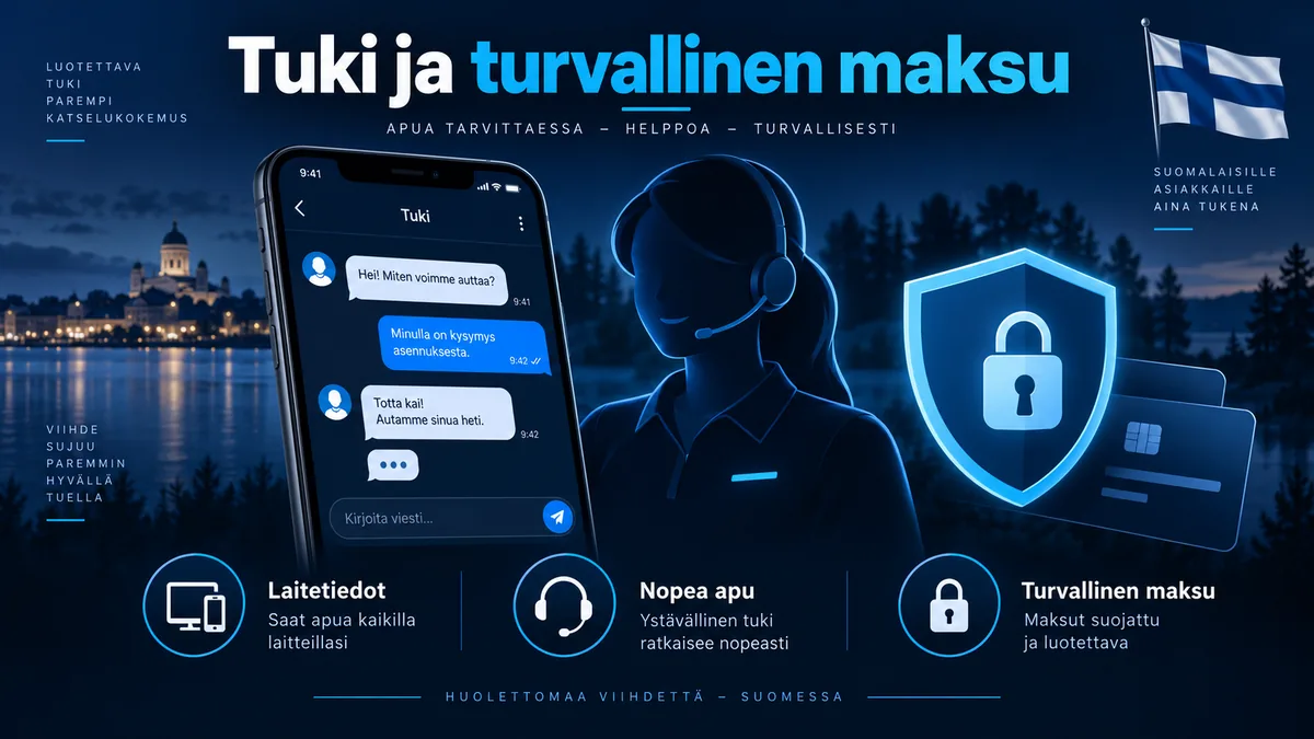 IPTV hinta ja maksaminen: kuvituksessa tukikeskustelu, maksukortit ja lukon symboli