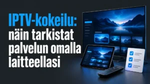 IPTV-kokeilu omalla laitteella: katsoja testaa television, puhelimen ja verkkoyhteyden toimintaa